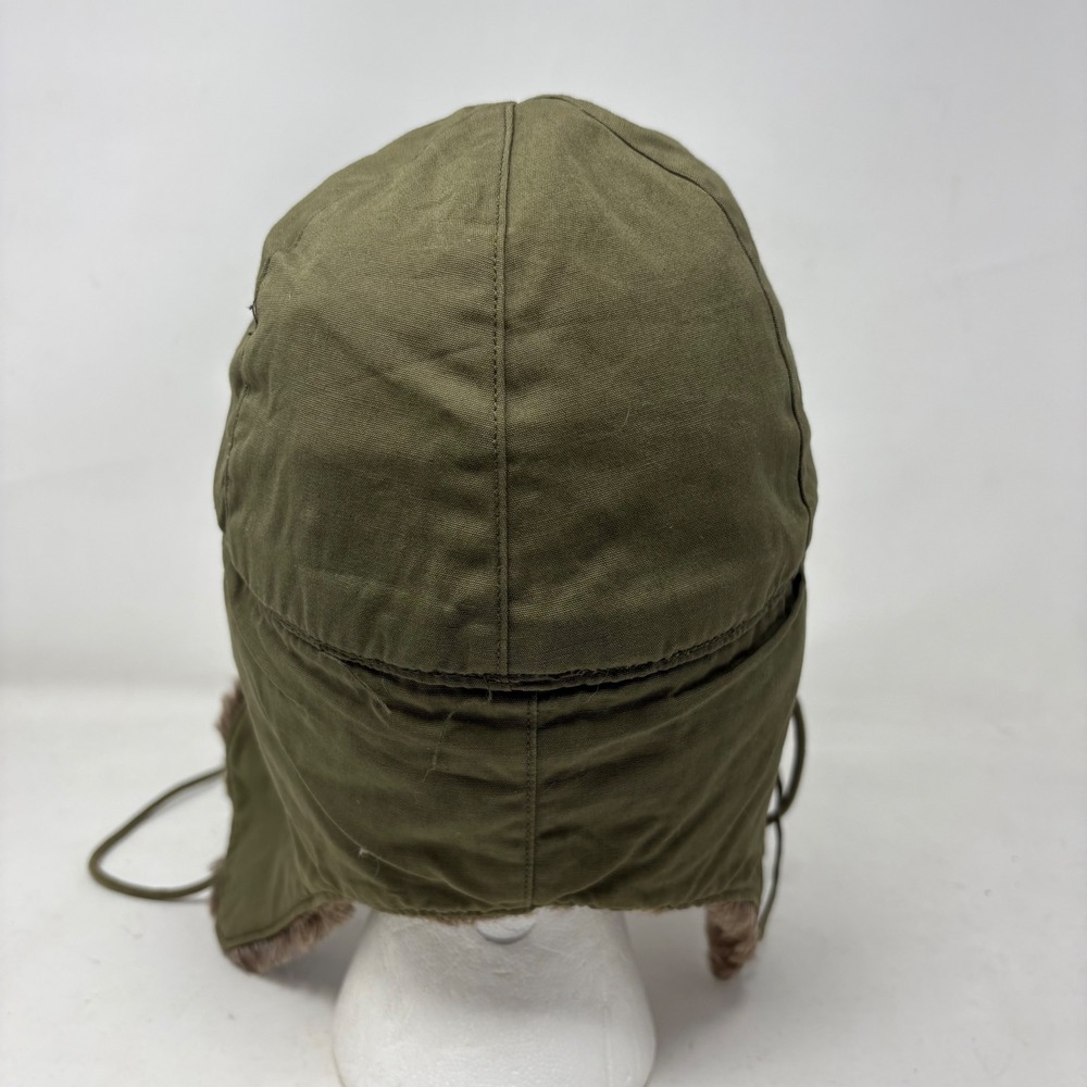 Vintage Military Trapper Hat Olive Green 6 1/2 - Picture 3 of 7